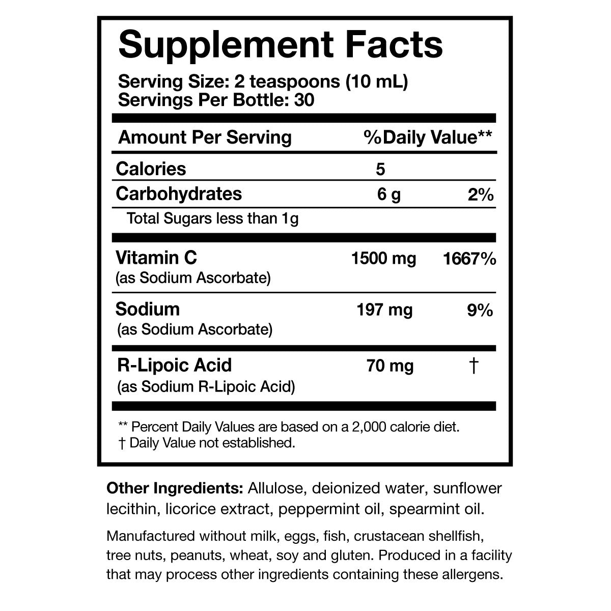 C-RLA Liposomal Vit C and R-Lipoic 10 oz